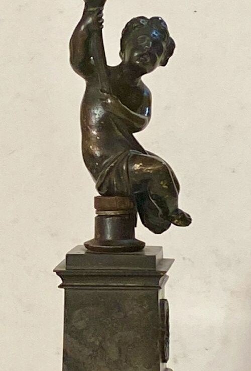 18th Century Bronze Putto with Eagle