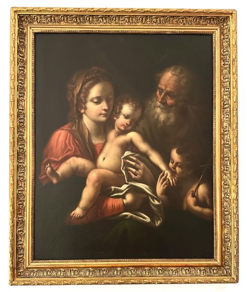 17th Century Oil on Canvas of The Holy Family in the manner of Carlo Maratta (1625-1713)