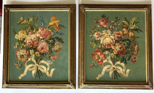 Pair of French Still Life  Oils on Canvas
