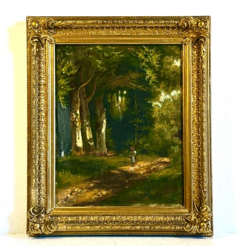 Oil on Canvas Depicting a Woodland Scene