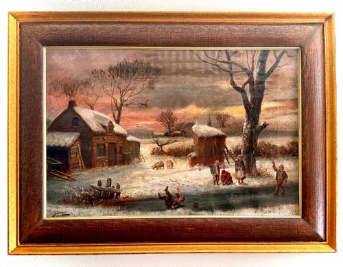 Oil on Canvas by Septimus Dawson (1851-1914) - A Winter Scene
