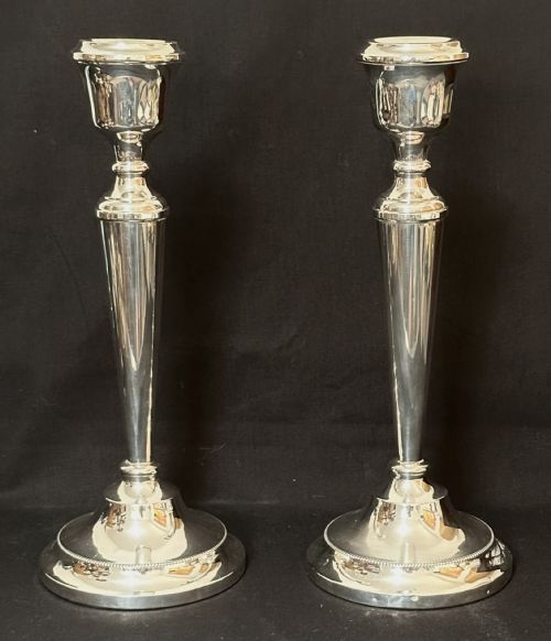 Pair of Tall Hallmarked Silver Candlesticks