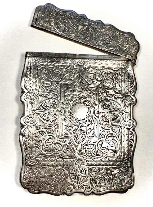 Silver Card Case By Nathaniel Mills. Birmingham 1875.