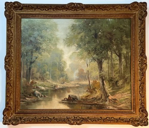 Oil on Canvas depicting Countryside Scene