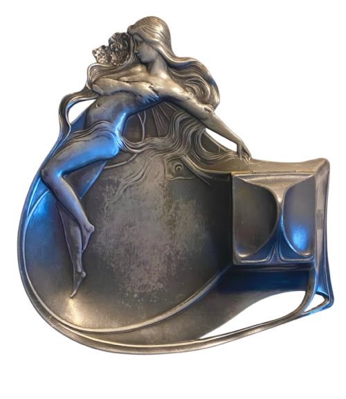 WMF Art Nouveau Pewter Pen & Card Tray