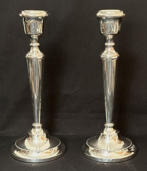Pair of Tall Hallmarked Silver Candlesticks