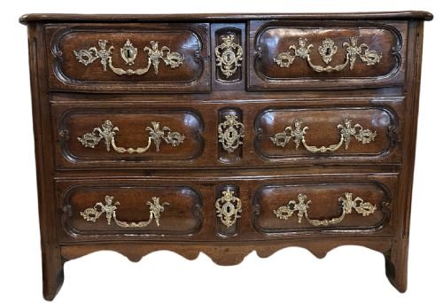French Oak Serpentine Chest of Drawers