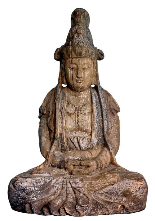 Carved wooden Buddha from late 18th/early 19th Century.
