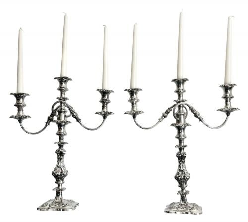 Pair of Silver Plated Candelabra.