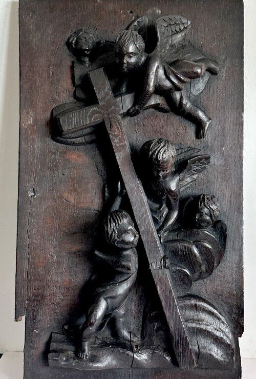 17th Century Carved Oak Panel