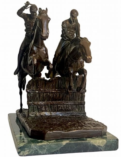 Bronze after Jules Bonheur (1827-1907) Steeplchase, ca 1920.