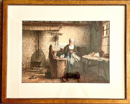 Hendrik Valkenberg (1826-1896) Watercolour, Dutch.