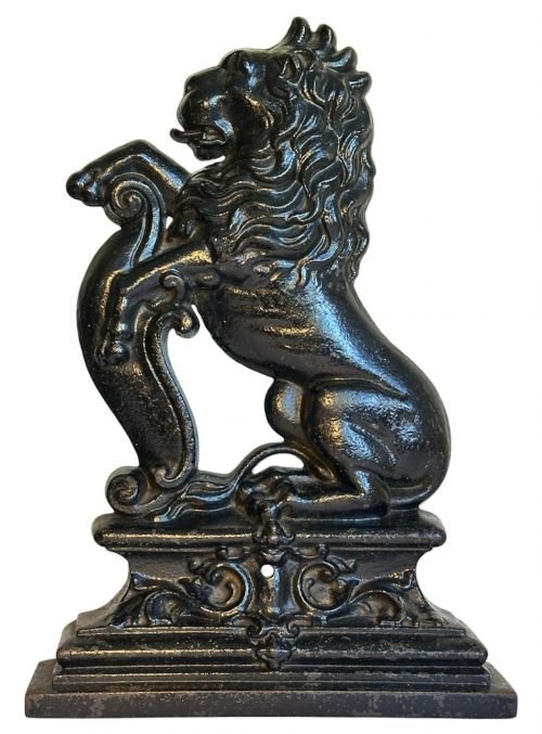 Rampant Lion Cast Iron Doorstop, 19th Century.