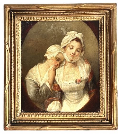 "The Village Bride" Oil on Canvas, in the manner of Jean-Baptiste Greuze (1725-1893)