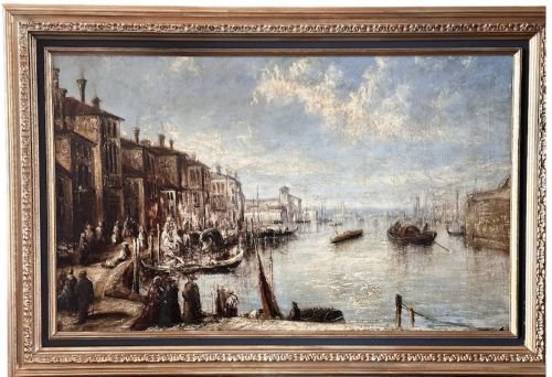 Oil Painting of Venice by Francis Moltino (1818-1874)