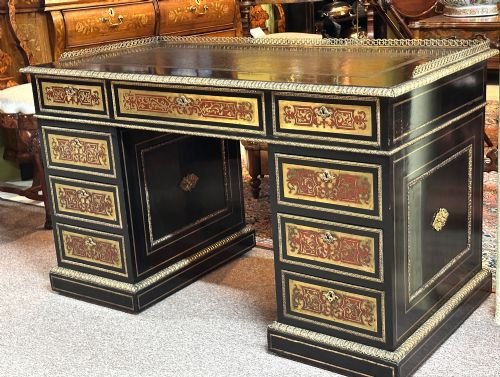 French Boullework and Tortoiseshell Desk