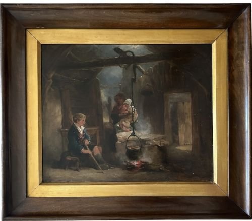 Oil on board by George Whitton Johnstone (1849-1901), ca 1880.