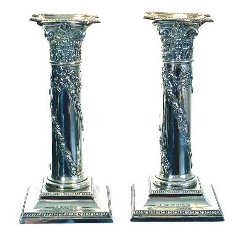 Pair of Silver Candlesticks. Birmingham 1886